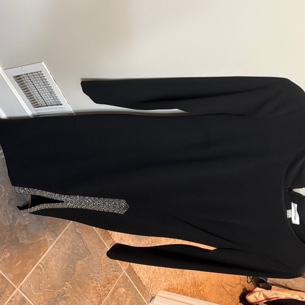 Calvin Klein Black Dress with Subtle Pattern